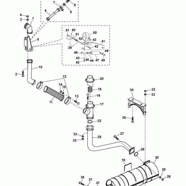 43B01 Выхлопная система на шасси
