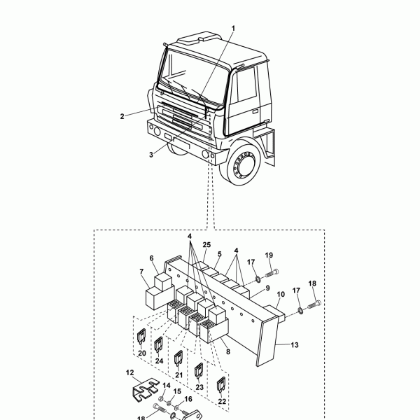 69B01 Электрооборудование кабины, электропроводка