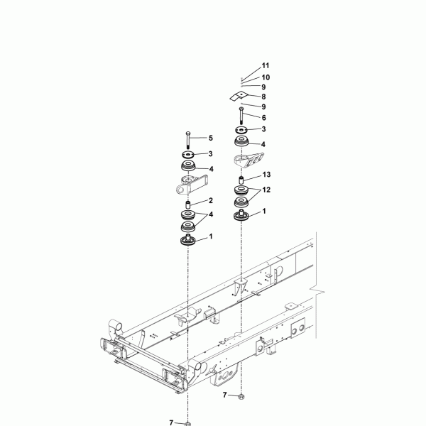 06B01 Крепление двигателя к раме
