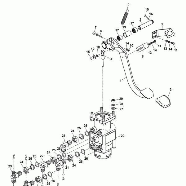 42A02 Управление крана тормозного