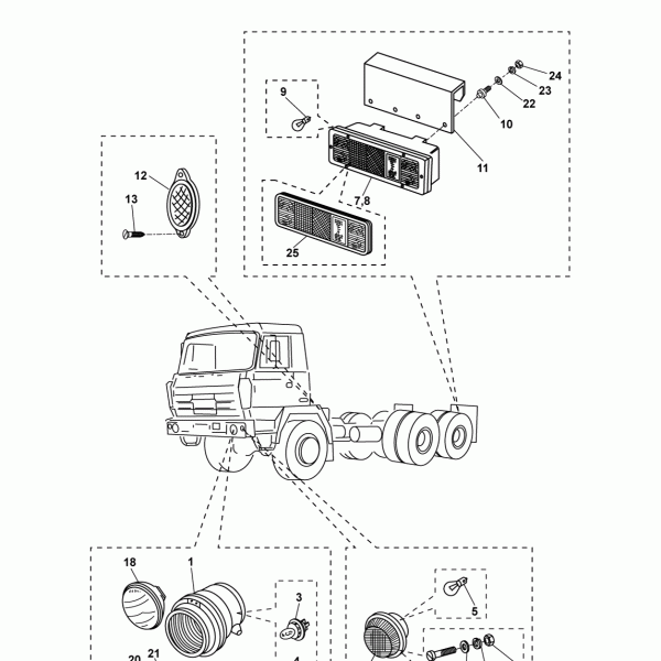70A02 Освещение автомашины - шасси