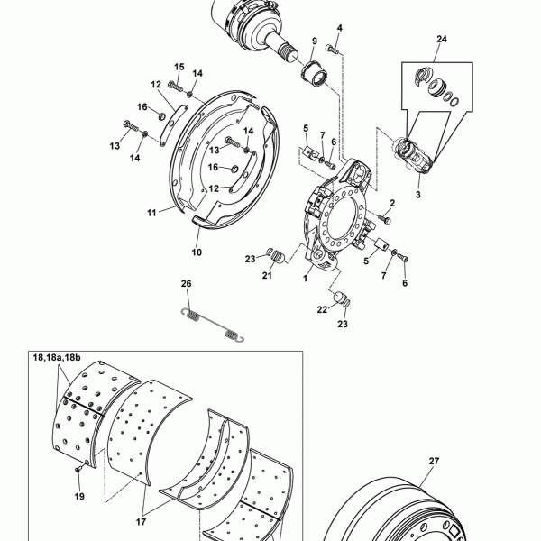 21B06 Тормозной барабан,секция тормозная,колодки тормозные