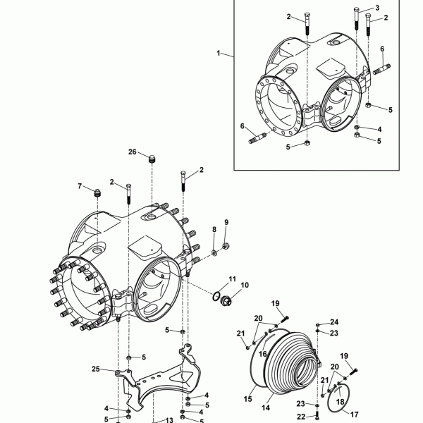 23A02 Картер главной передачи