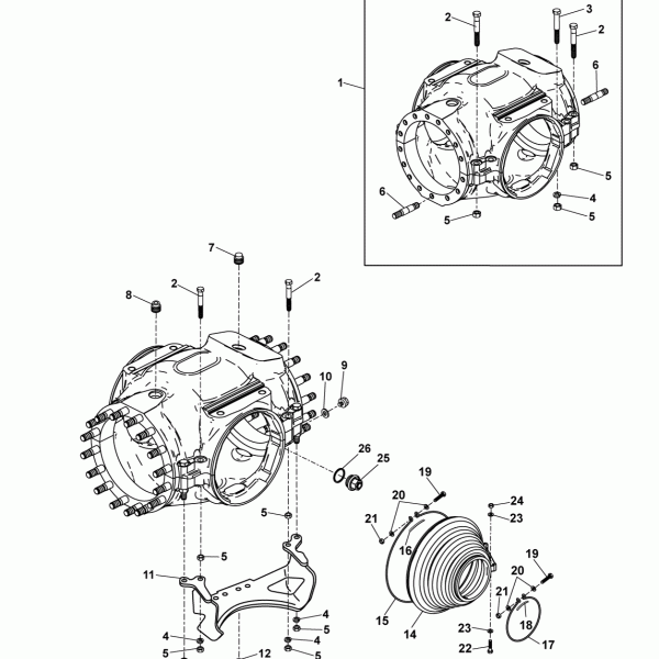 23B02 Картер главной передачи