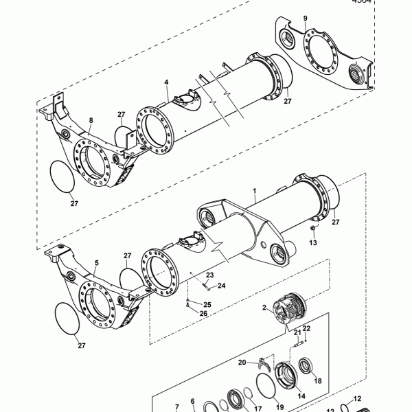 19A01 Несущая труба передняя , дифференциал, поперечник