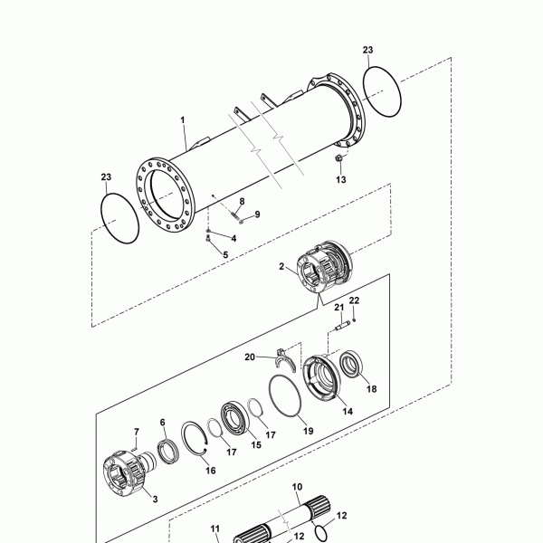 19B01 Несущая труба передняя , дифференциал