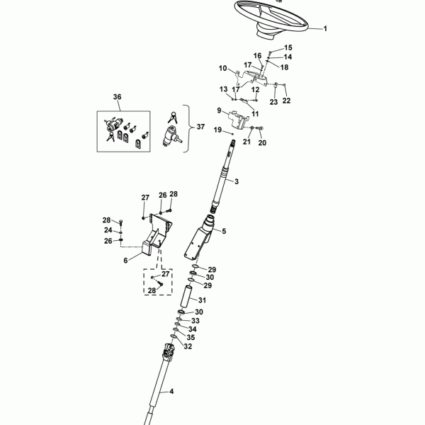 55C01 Часть механизма рулевого управления в кабине