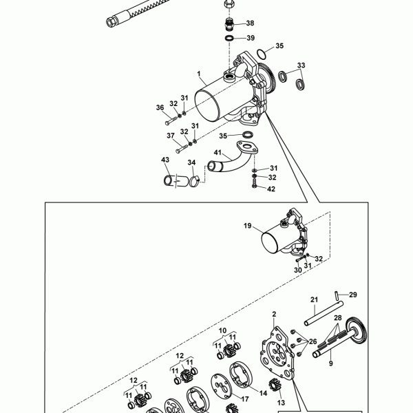 05A17 Насос масляный трехступенчатый, держатель