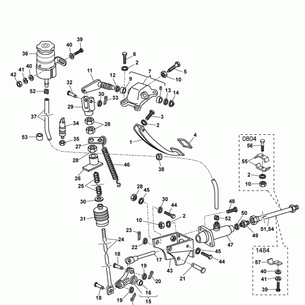 58A01 Механизм управления сцеплением в кабине