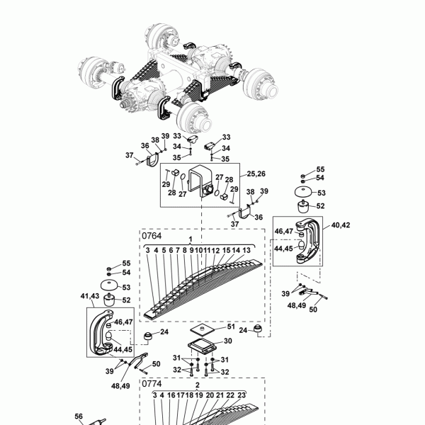 28A01 Подвеска задняя - 10-ти и 13-ти листовые