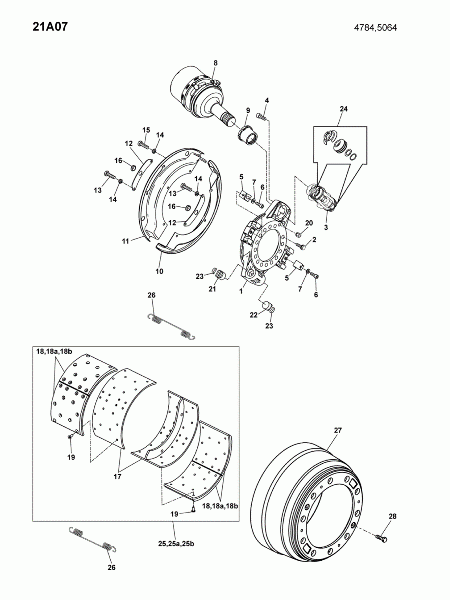 21A07 Тормозной барабан,секция тормозная,колодки тормозные