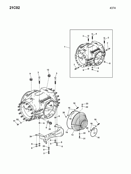 21C02 Картер главной передачи