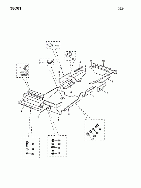 38C01 Кожух шумоподавления нижний