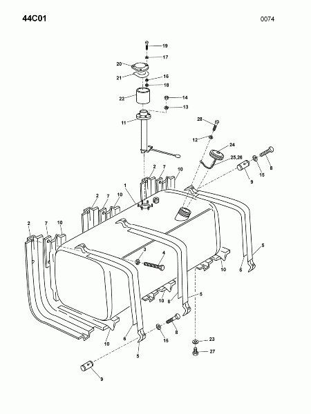 44C01 Топливный бак 420 л