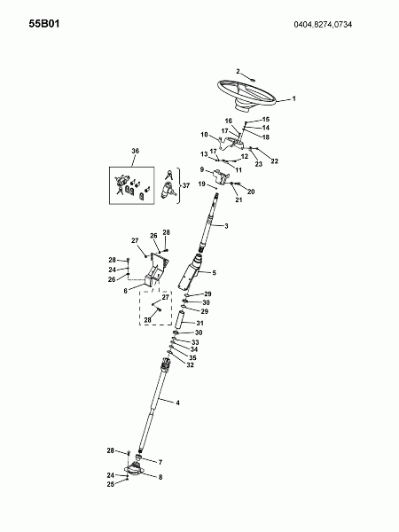 55B01 Часть механизма рулевого управления в кабине