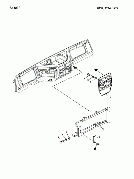 61A02 Панель электроцентралы, кронштейн розетки