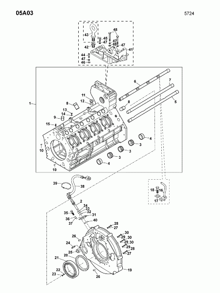 05A03 Картер двигателя, картер маховика, индикатор