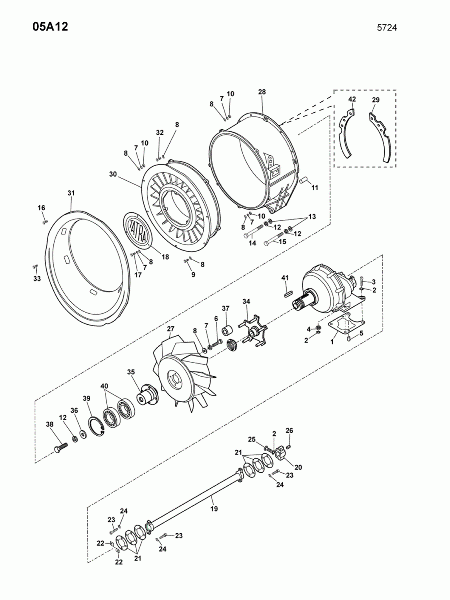 05A12 Держатель вентилятора, вал вентилятора