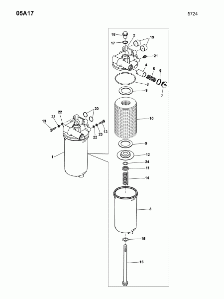05A17 Масляный фильтр, держатель масляного фильтра
