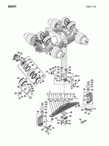 28A01 Подвеска передняя 12-ти листовая