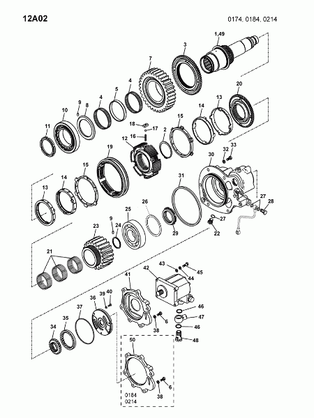 12A02 Вал ведущий, шестерня ведущая, крышка задняя