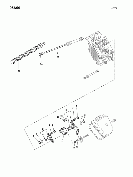 05A09 Ось коромысла, распредвал