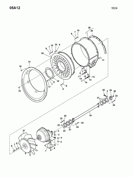 05A12 Держатель вентилятора, вал вентилятора