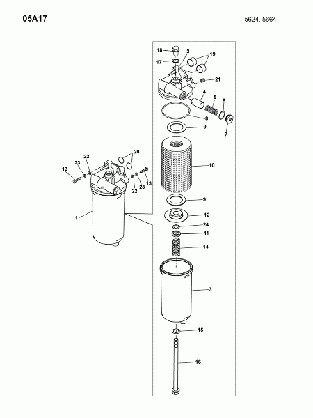 05A17 Масляный фильтр, держатель масляного фильтра