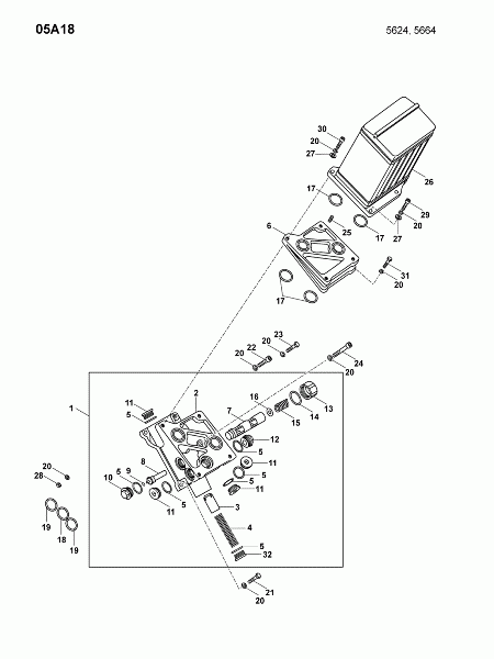 05A18 Масляный радиатор, крепление сердцевины радиатора