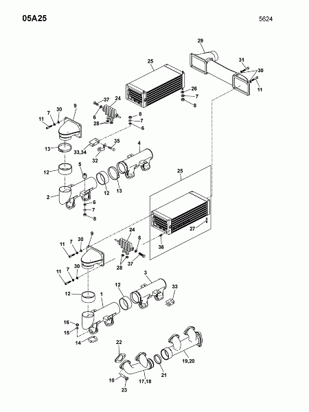 05A25 Всасывающий и выхлопной трубопроводы