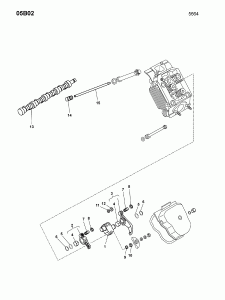 05B02 Ось коромысла, распредвал