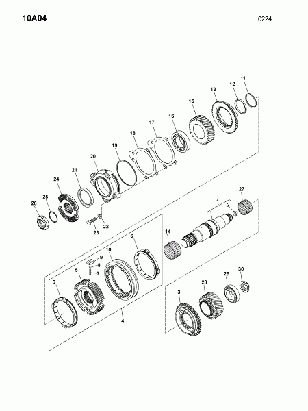 10A04 Вал ведущий, вилка