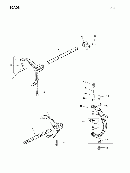 10A08 Штоки и вилки переключения передач
