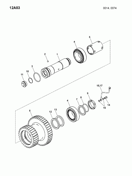 12A03 Палец паразитной шесетрни, малая шесетрня