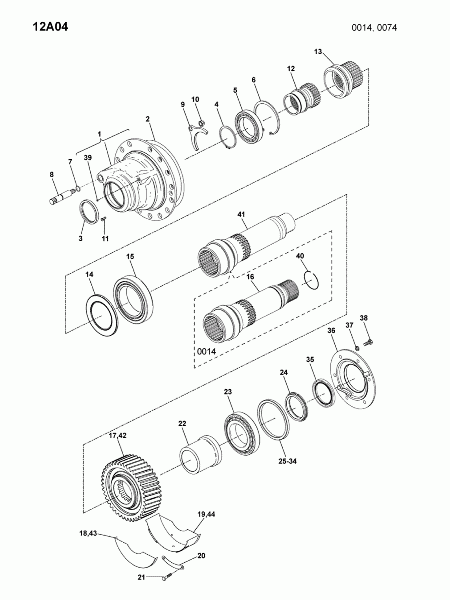 12A04 Крышка дифференциала, вал нижный, крышка задняя
