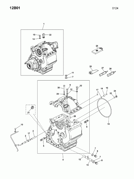 12B01 Дополнительная коробка и картер дополнитель. коробки