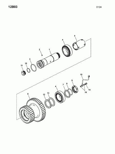 12B03 Палец паразитной шесетрни, малая шесетрня