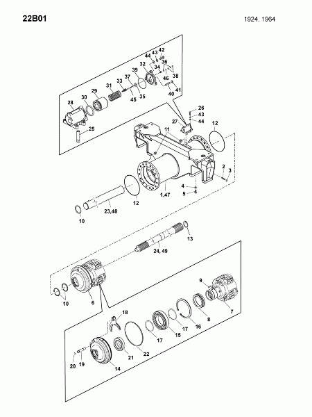 22B01 Соединительная часть задняя, дифференциал,цилиндр уп