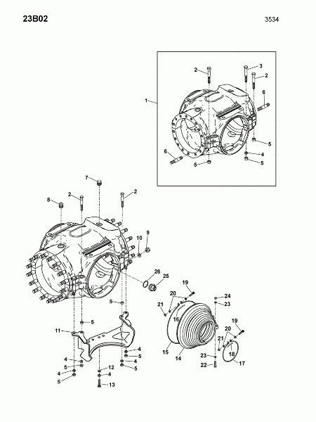 23B02 Картер главной передачи