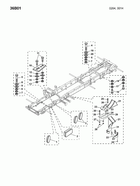 36B01 Крепление рамы к шасси