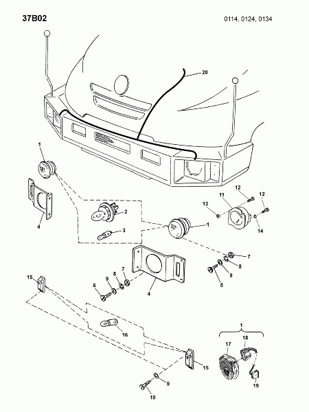 37B02 Электрооборудование бампера