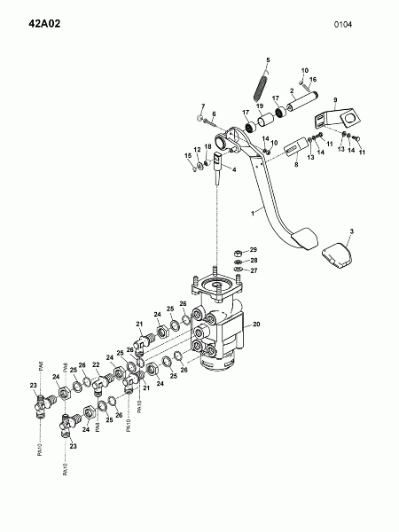42A02 Управление крана тормозного
