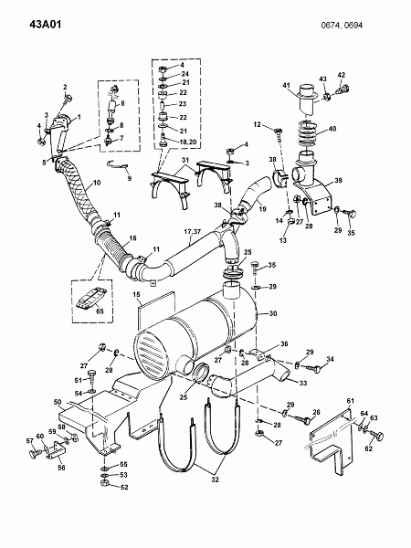 43A01 Выхлопная система на шасси