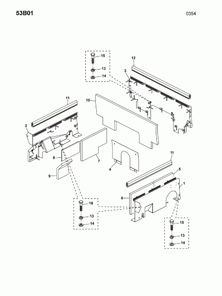 53B01 Кожухи шумоподавления заднее