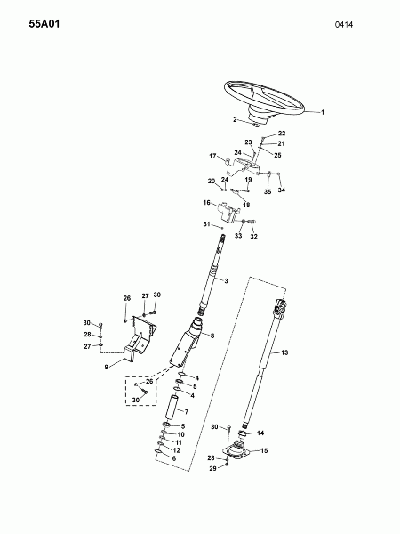 55A01 Часть механизма рулевого управления в кабине