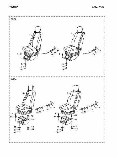 81A02 Сиденье водителя, сиденье пассажира